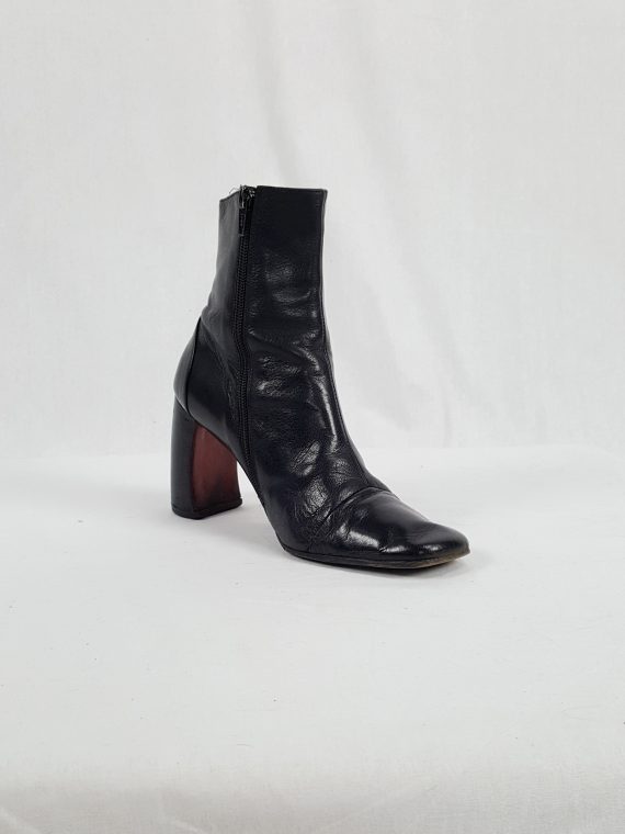 vaniitas vintage Ann Demeulemeester black boots with banana heel 90s archive collection 121320