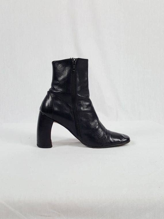 vaniitas vintage Ann Demeulemeester black boots with banana heel 90s archive collection 121336