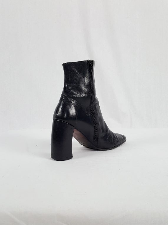 vaniitas vintage Ann Demeulemeester black boots with banana heel 90s archive collection 121355