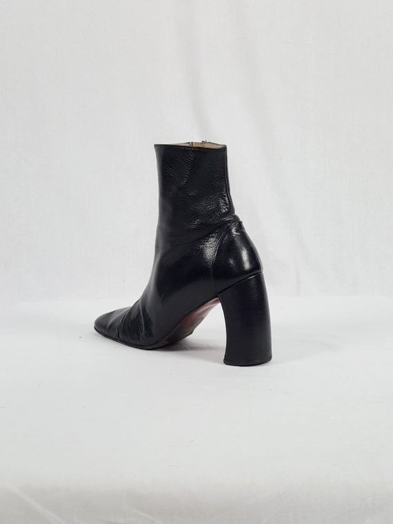 vaniitas vintage Ann Demeulemeester black boots with banana heel 90s archive collection 121421