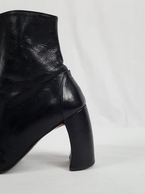 vaniitas vintage Ann Demeulemeester black boots with banana heel 90s archive collection 121447