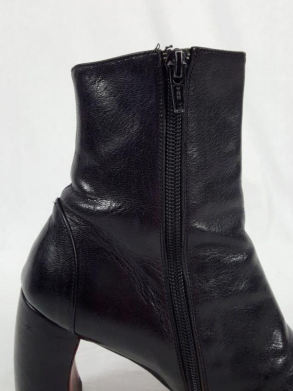 vaniitas vintage Ann Demeulemeester black boots with banana heel 90s archive collection 121501