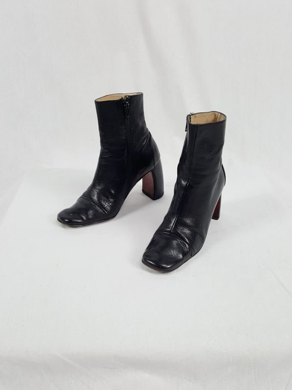 vaniitas vintage Ann Demeulemeester black boots with banana heel 90s archive collection 121613