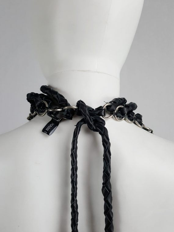 vaniitas vintage Ann Demeulemeester black leather necklace or bodypiece fall 2010 155600