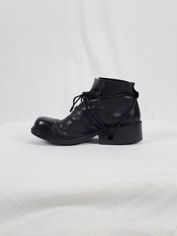 vaniitas vintage Dirk Bikkembergs black boots with laces through the soles 90s archive 120118
