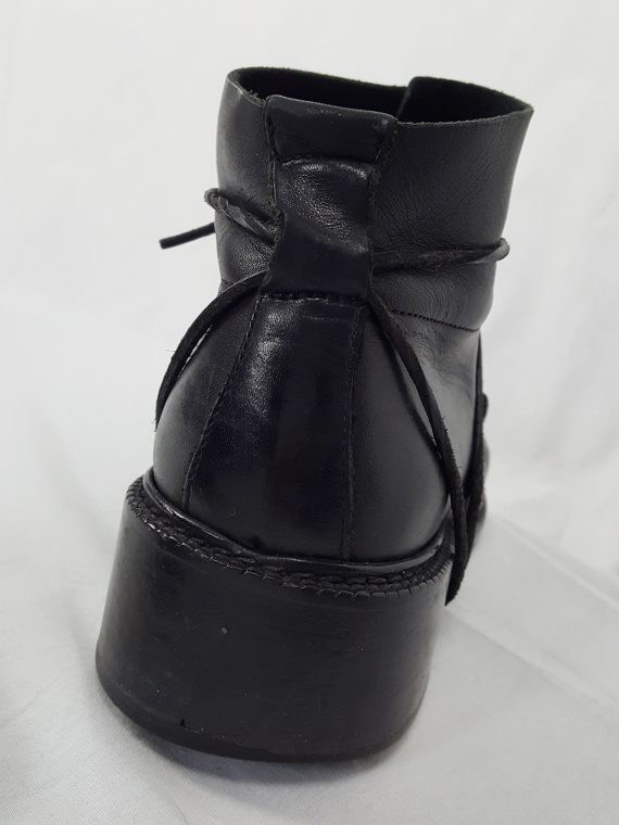 vaniitas vintage Dirk Bikkembergs black boots with laces through the soles 90s archive 120909