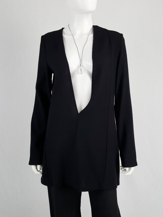 vintage Ann Demeulemeester black tunic with deep v neck fall 2015 120130