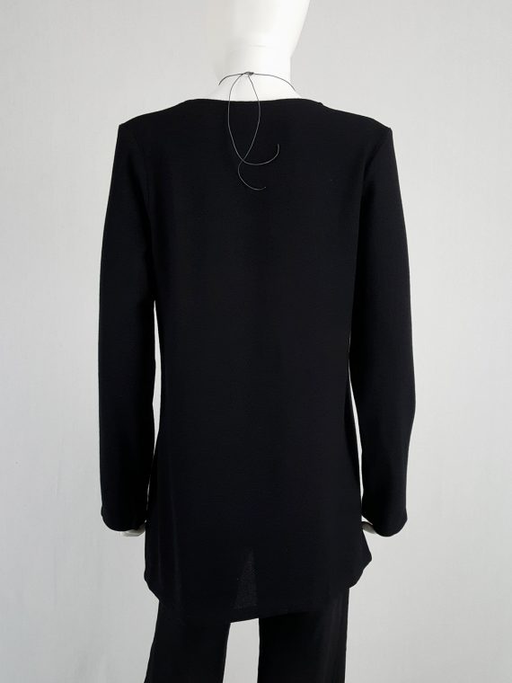 vintage Ann Demeulemeester black tunic with deep v neck fall 2015 120449