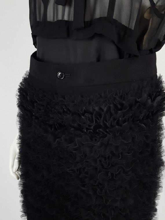vintage Comme des Garcons black skirt with ruffled panel fall 2001 122037