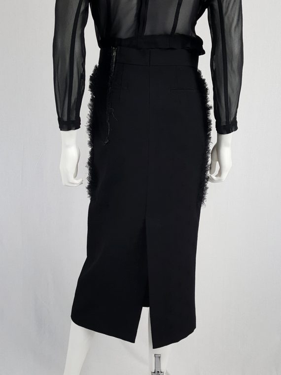 vintage Comme des Garcons black skirt with ruffled panel fall 2001 122121(0)