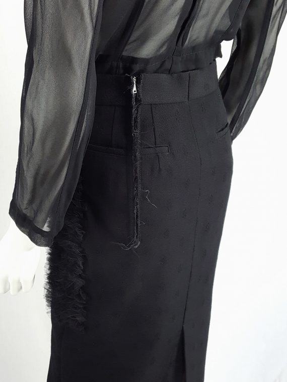 vintage Comme des Garcons black skirt with ruffled panel fall 2001 122226