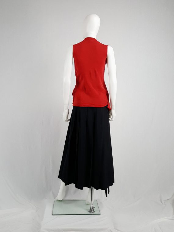 vintage Comme des Garcons red knit top with long strips spring 2015 runway blood and roses161926