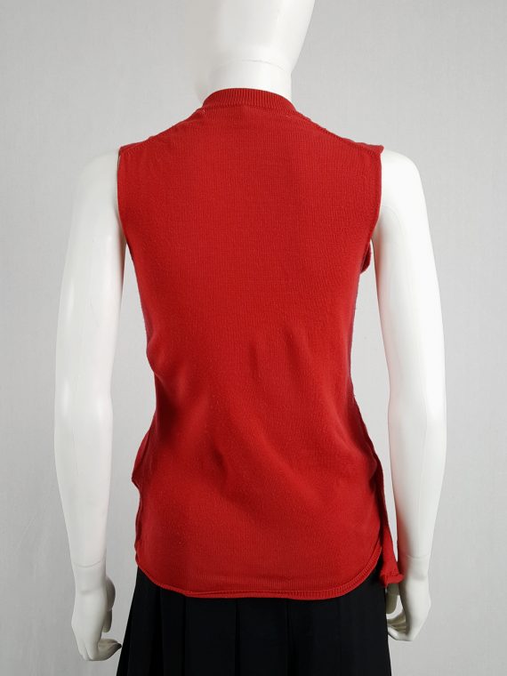 vintage Comme des Garcons red knit top with long strips spring 2015 runway blood and roses162012