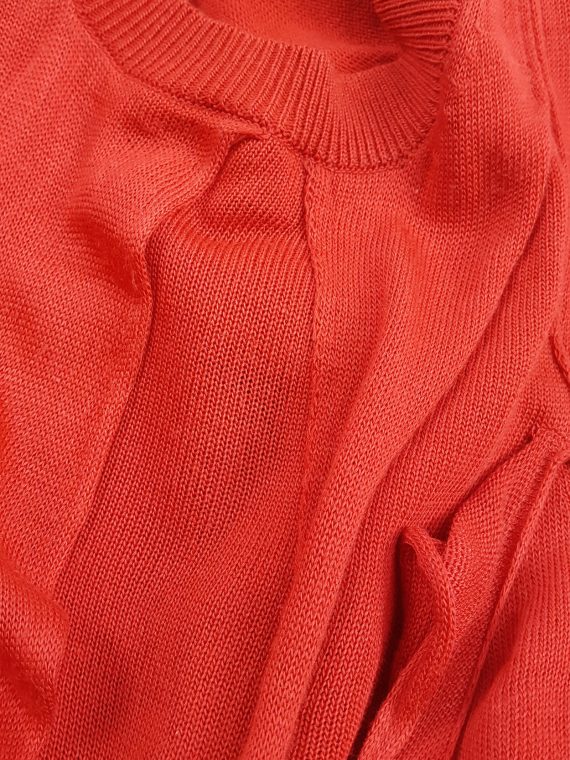 vintage Comme des Garcons red knit top with long strips spring 2015 runway blood and roses162147