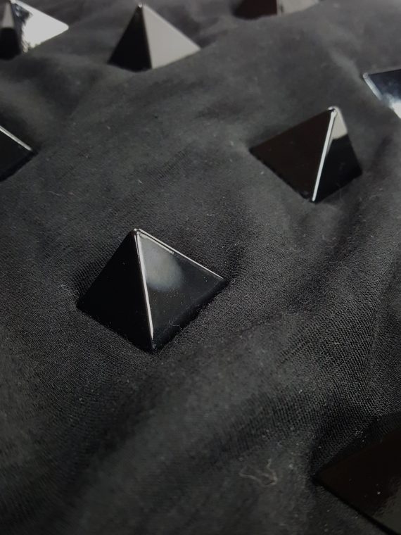vintage Junya Watanabe black draped dress with pyramid studs fall 2015 141444