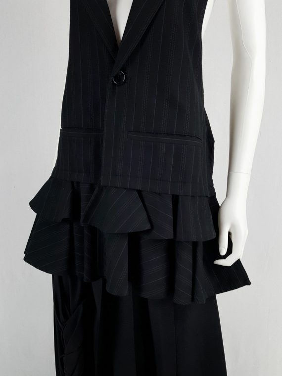 vintage Limi Feu black backless waistcoat with ruffled bottom 163403