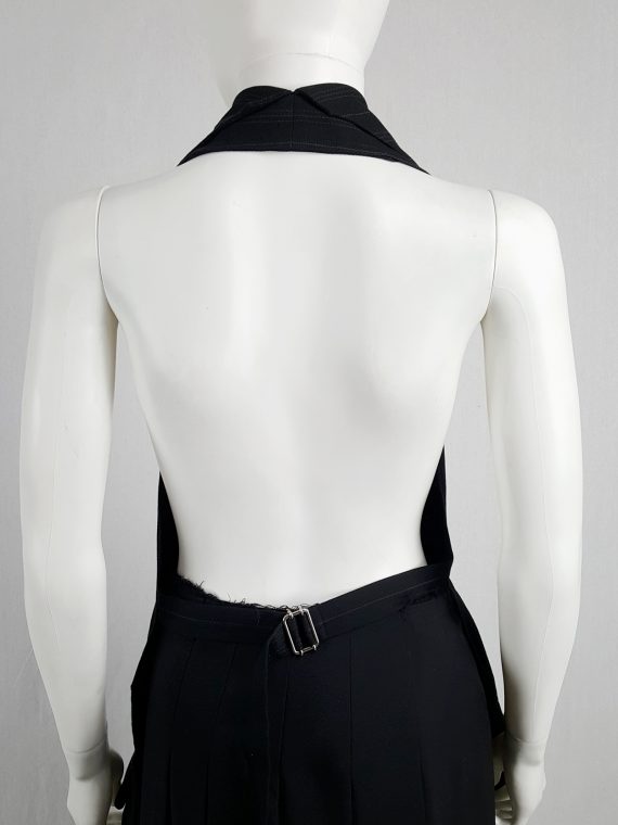 vintage Limi Feu black backless waistcoat with ruffled bottom 163618