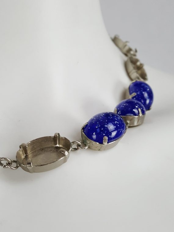 vintage Maison Martin Margiela blue gemstone necklace with missing stones spring 2007 144924