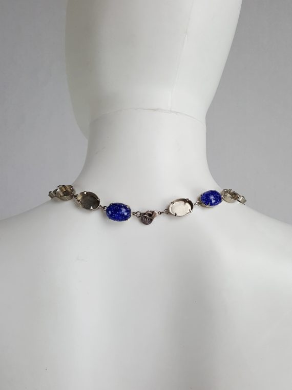 vintage Maison Martin Margiela blue gemstone necklace with missing stones spring 2007 144956