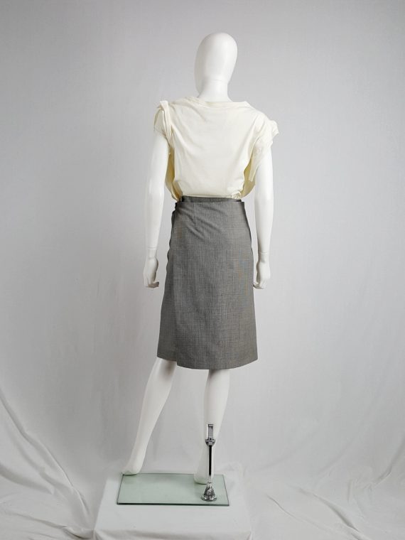 vintage Maison Martin Margiela grey oversized pied de poule skirt spring 2001 160041