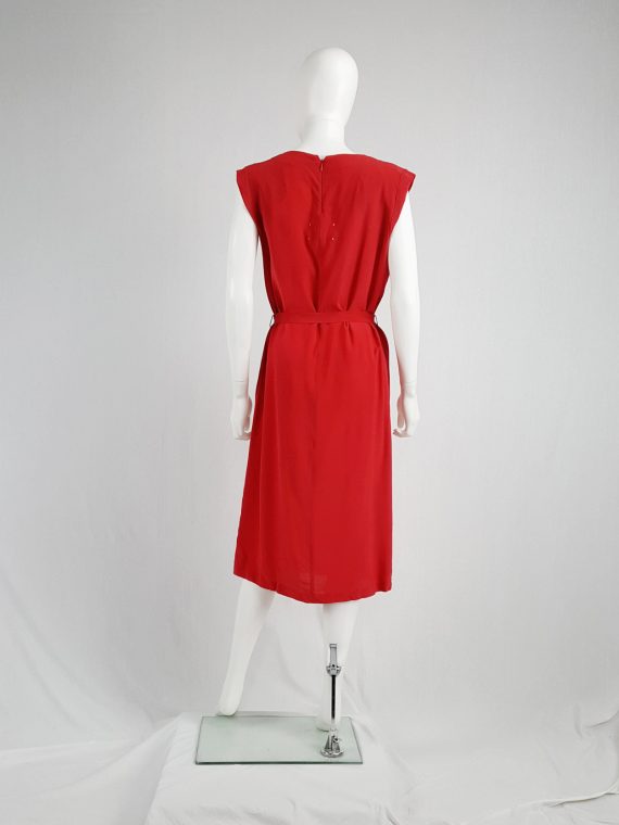 vintage Maison Martin Margiela red oversized belted dress spring 2001 125941