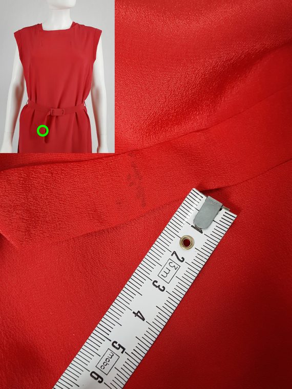 vintage Maison Martin Margiela red oversized belted dress spring 2001 130543