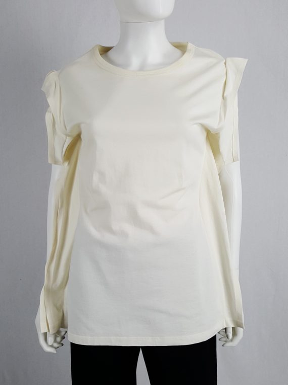 vintage Maison Martin Margiela white t-shirt with extra fabric flaps spring 2012 154516
