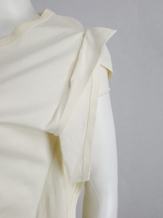 vintage Maison Martin Margiela white t-shirt with extra fabric flaps spring 2012 154606