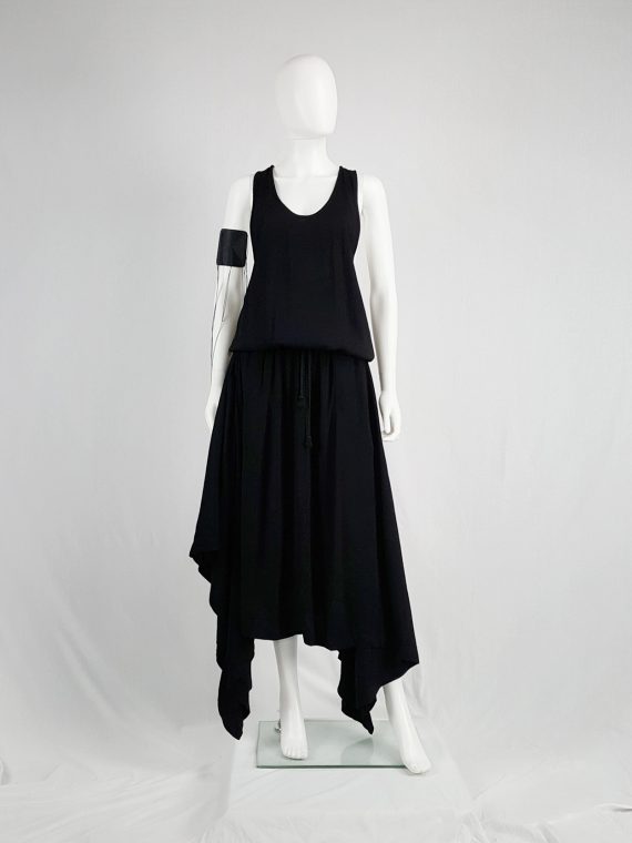 vintage Silent Damir Doma black racerback maxi dress with handkerchief skirt 124443