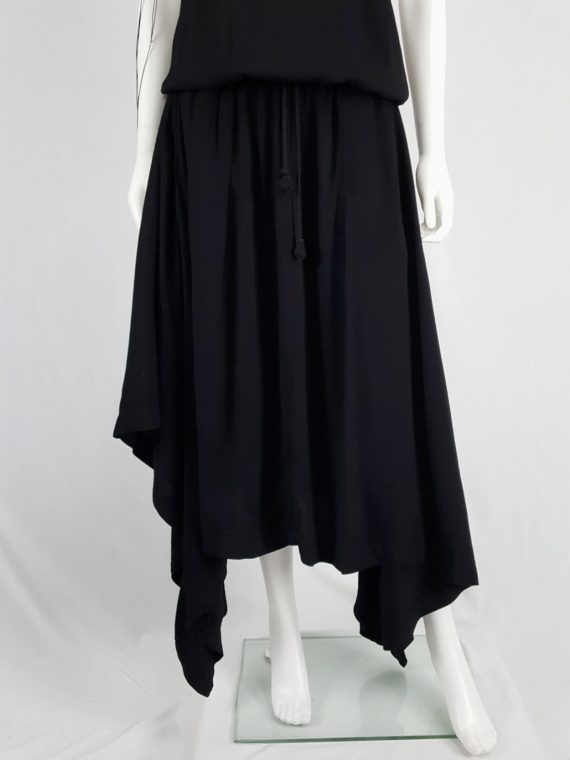 vintage Silent Damir Doma black racerback maxi dress with handkerchief skirt 124732(0)
