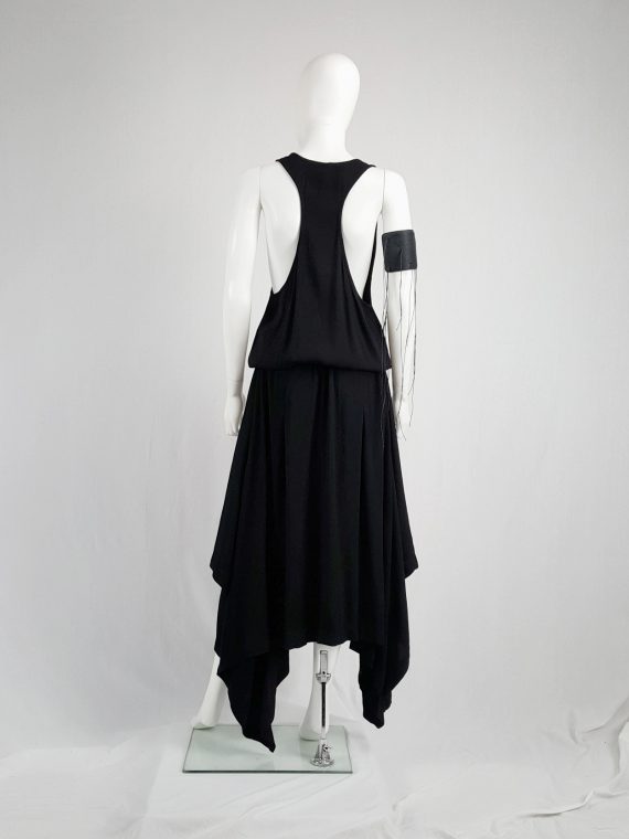 vintage Silent Damir Doma black racerback maxi dress with handkerchief skirt 125215