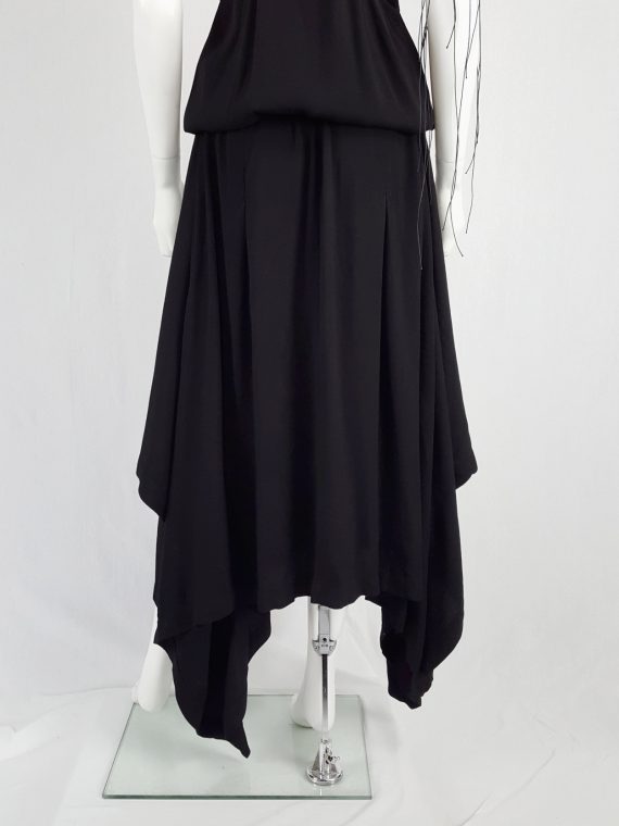vintage Silent Damir Doma black racerback maxi dress with handkerchief skirt 125340