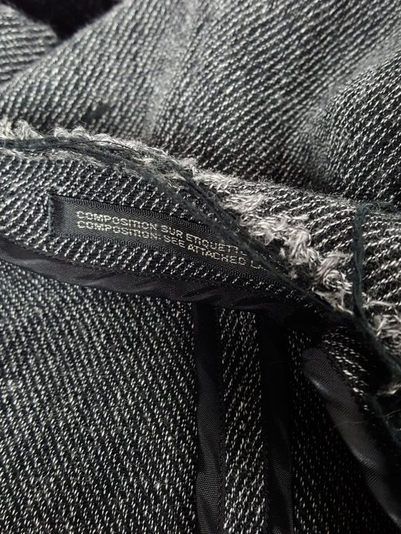 vintage Yohji Yamamoto Noir grey tweed deconstructed jacket with torn hems 131608