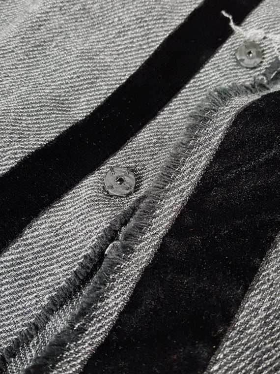 vintage Yohji Yamamoto Noir grey tweed deconstructed jacket with torn hems 131720