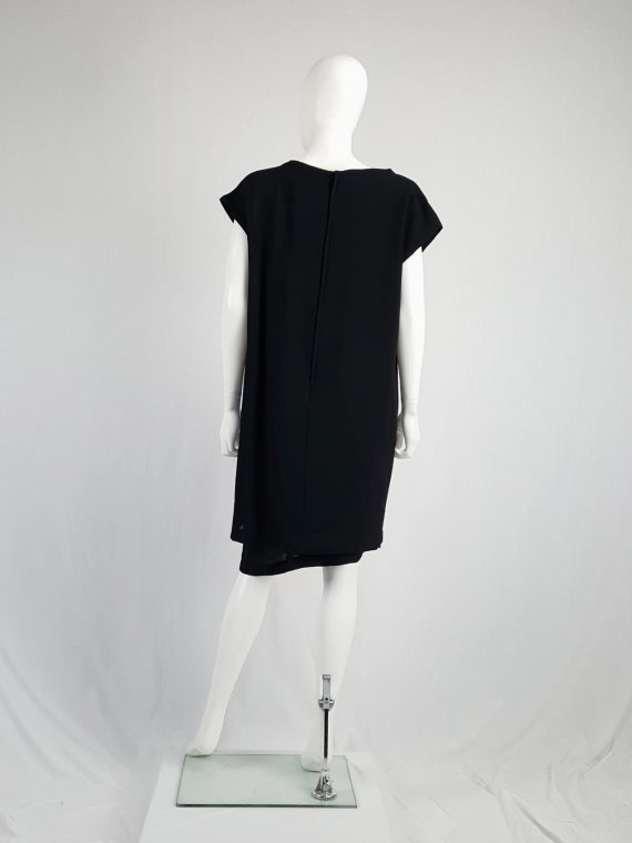 vintage archival Comme des Garcons black double-layered dress with pleated neckline 1990113801