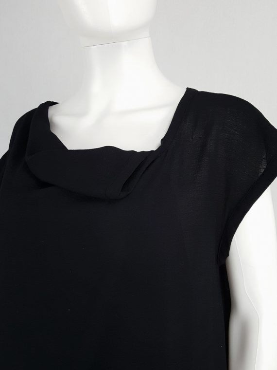 vintage archival Comme des Garcons black double-layered dress with pleated neckline 1990114231