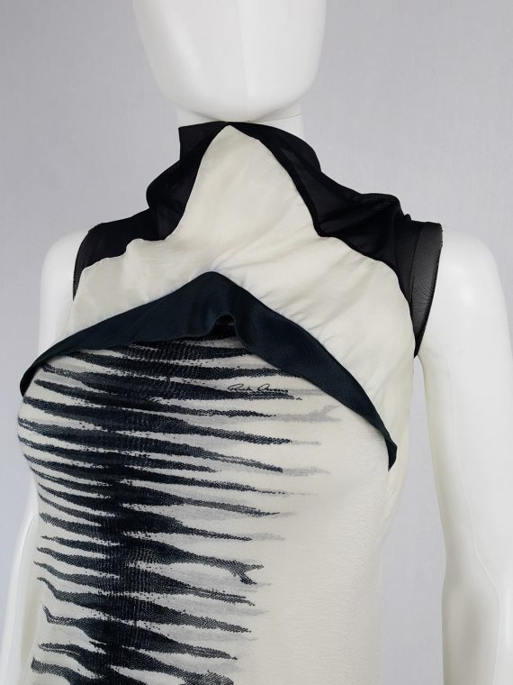 vaniitas Rick Owens CREATCH beige and black geometric top with stripes spring 2008 runway 143733