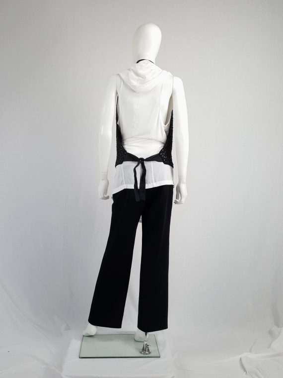 vaniitas vintage Ann Demeulemeester black backless waistcoat with matte sequins spring 2010 114715