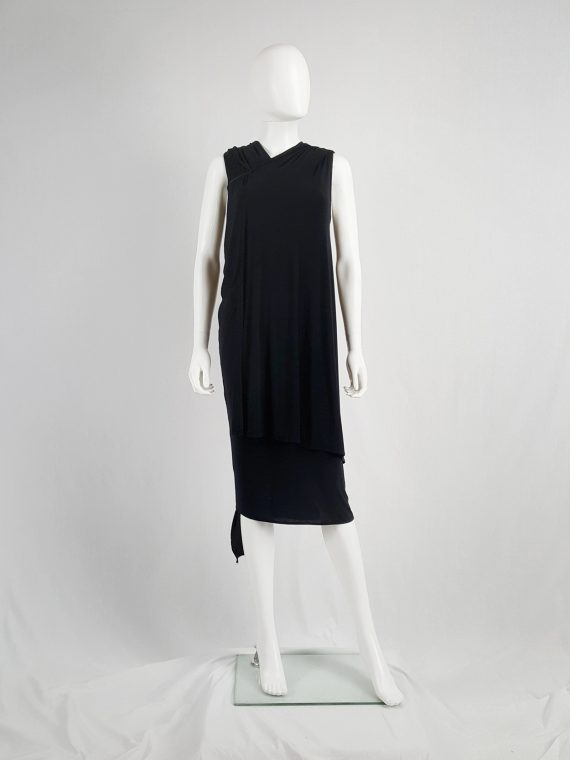 vaniitas vintage Ann Demeulemeester black triple wrapped dress spring 1998 145355