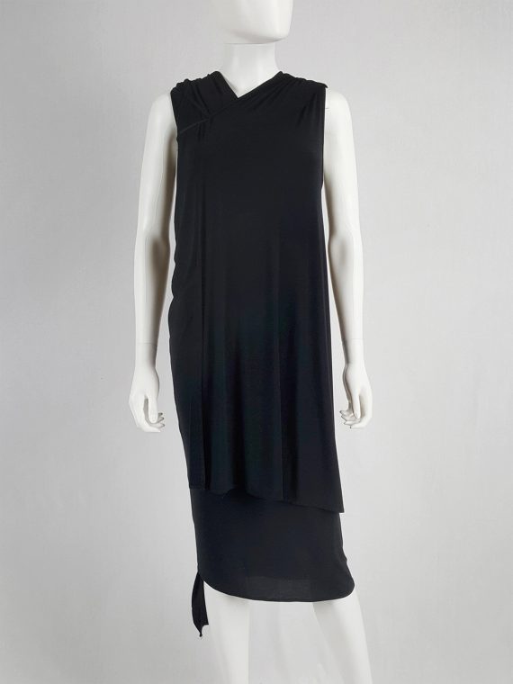 vaniitas vintage Ann Demeulemeester black triple wrapped dress spring 1998 145456