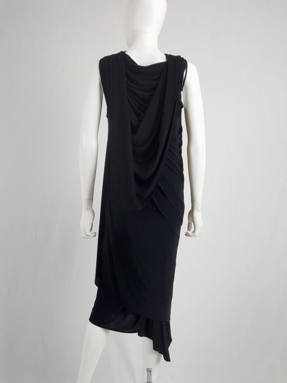 vaniitas vintage Ann Demeulemeester black triple wrapped dress spring 1998 145819