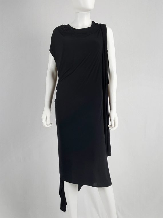 vaniitas vintage Ann Demeulemeester black triple wrapped dress spring 1998 150157