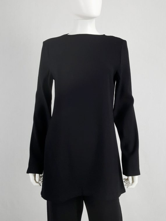 vaniitas vintage Ann Demeulemeester black tunic with deep cut out back fall 2015 100835