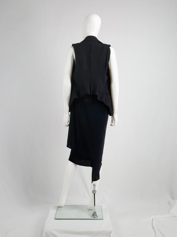 vaniitas vintage Ann Demeulemeester black waistcoat with matte sequins spring 2010151931