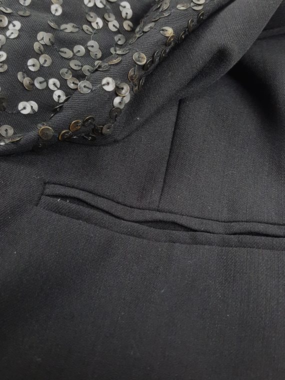 vaniitas vintage Ann Demeulemeester black waistcoat with matte sequins spring 2010152207