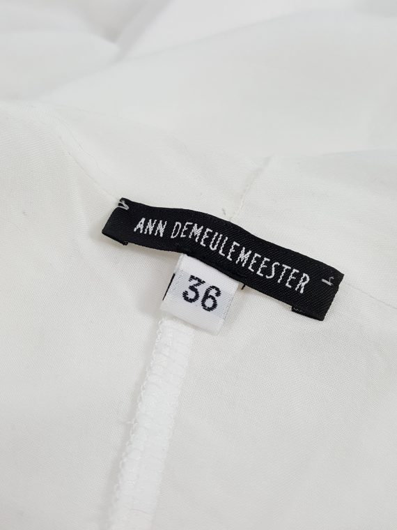 vaniitas vintage Ann Demeulemeester white sleevesless draped top with hood spring 2009 115442