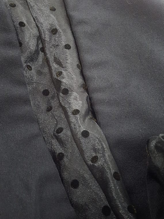 vaniitas vintage Comme des Garçons black sheer polkadot dress with wool paneling fall 1997 175006