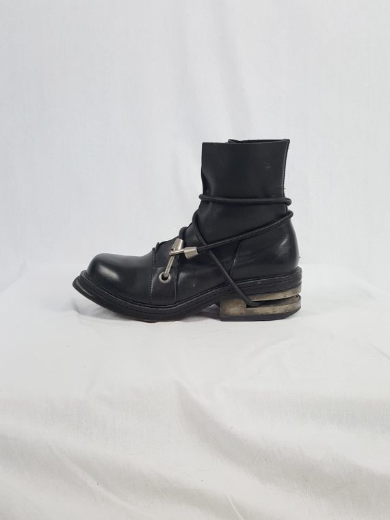 vaniitas vintage Dirk Bikkembergs black mountaineering boots with metal heel 1990S140028