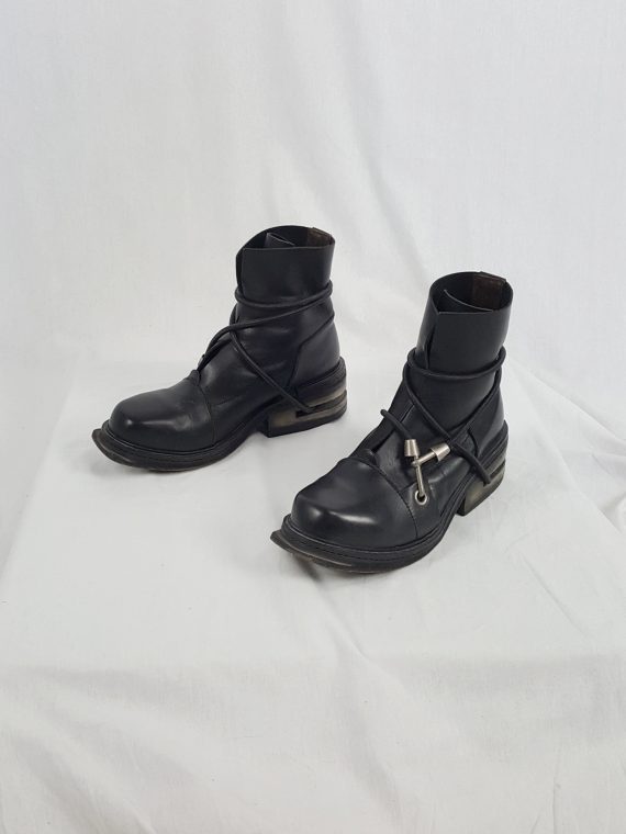 vaniitas vintage Dirk Bikkembergs black mountaineering boots with metal heel 1990S140316