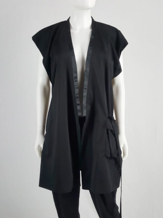 vaniitas vintage Haider Ackermann black sleeveless kimono vest 175646(0)